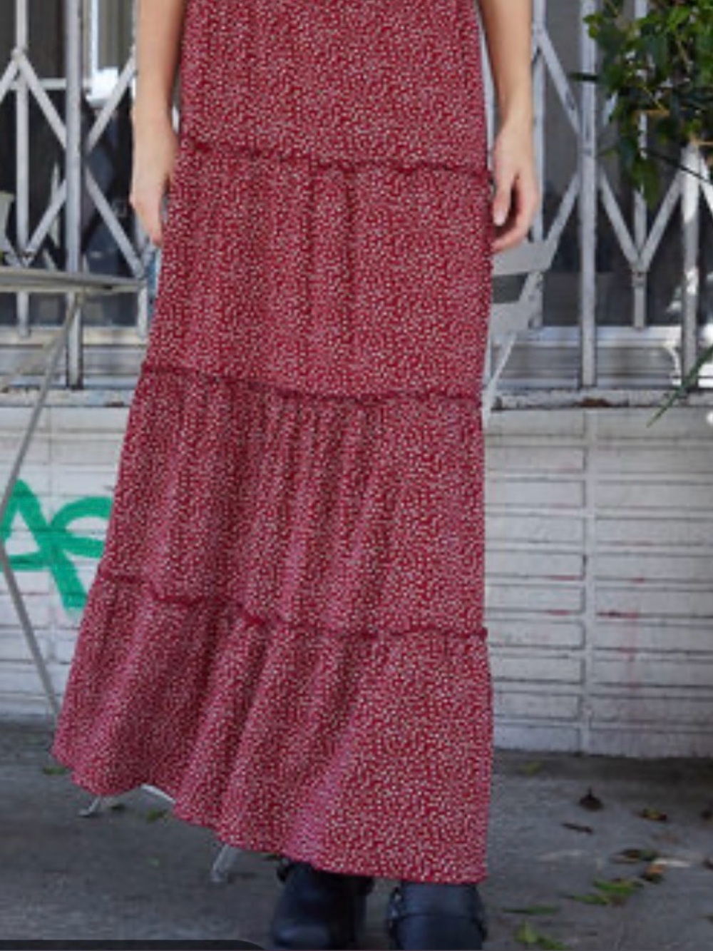Brandy Melville Maxi skirt red floral Izzy